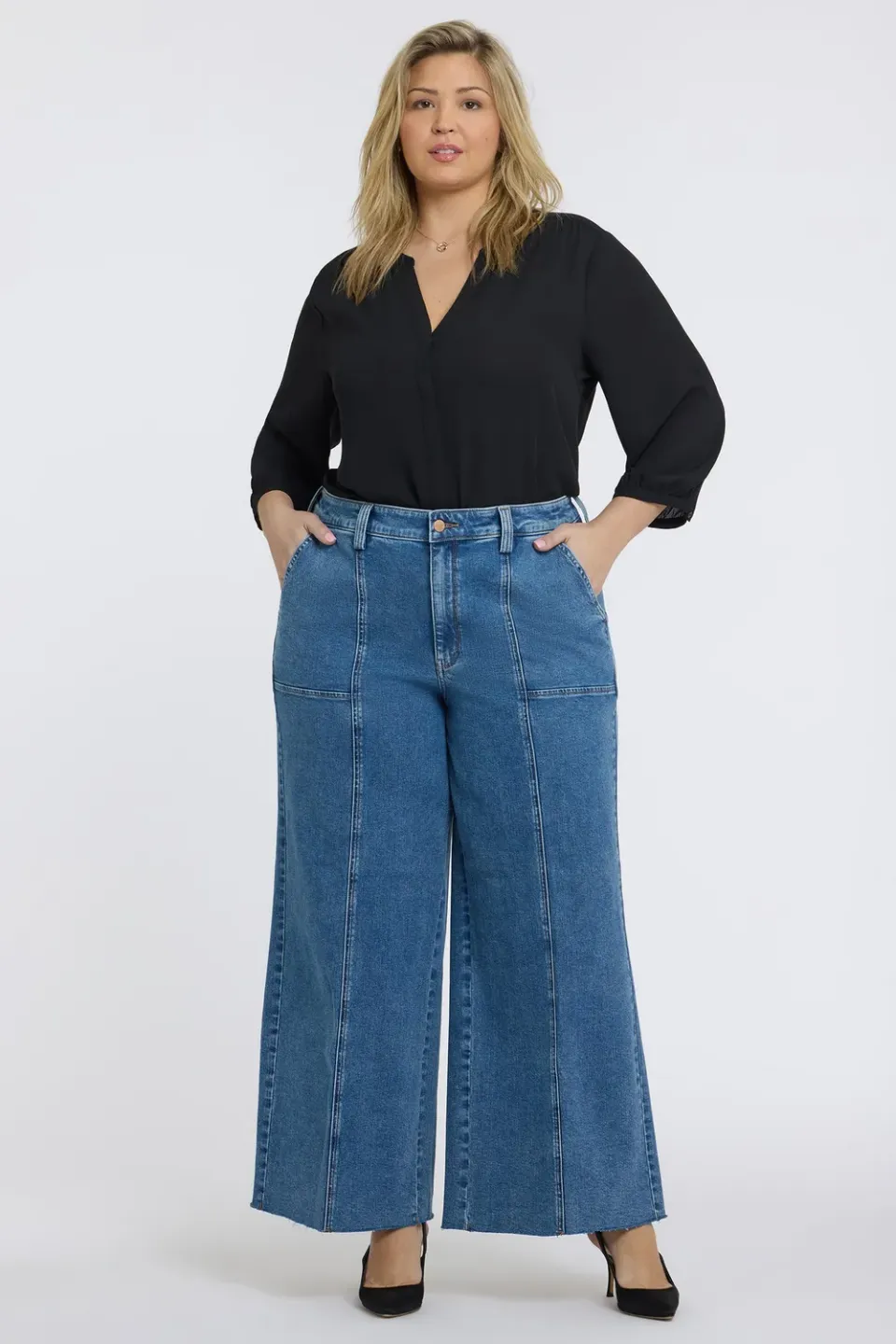 NYDJ Simone Wide Leg Jeans Salton Plus High-Rise