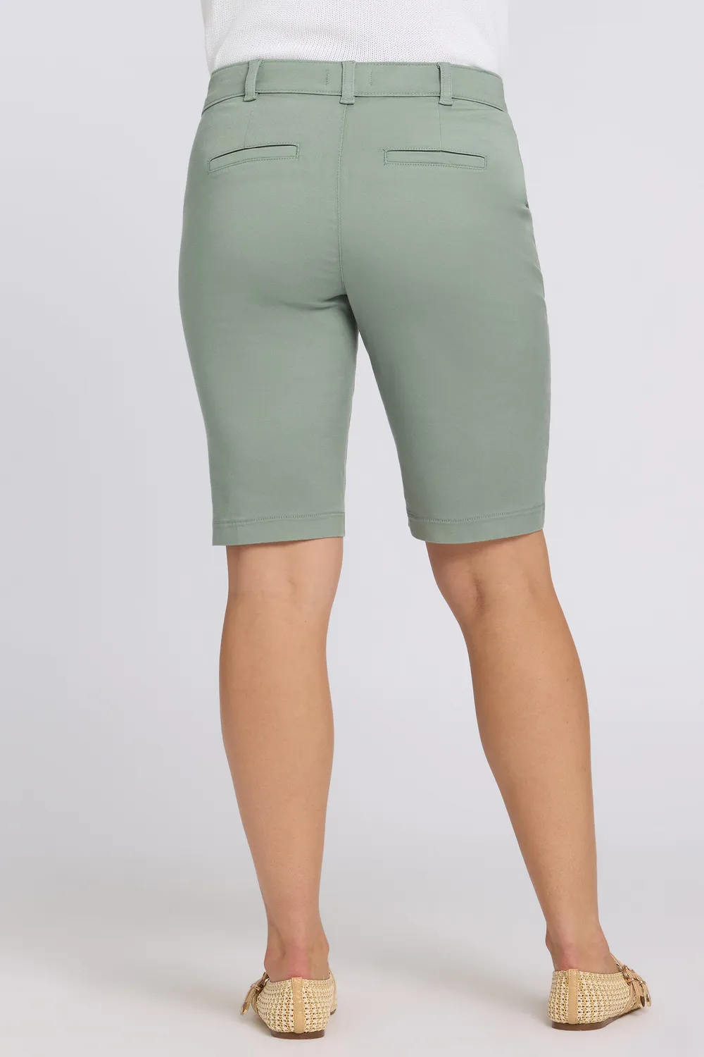 NYDJ Bermuda Shorts Mistletoe Damen Shorts Grün Stretch-Twill