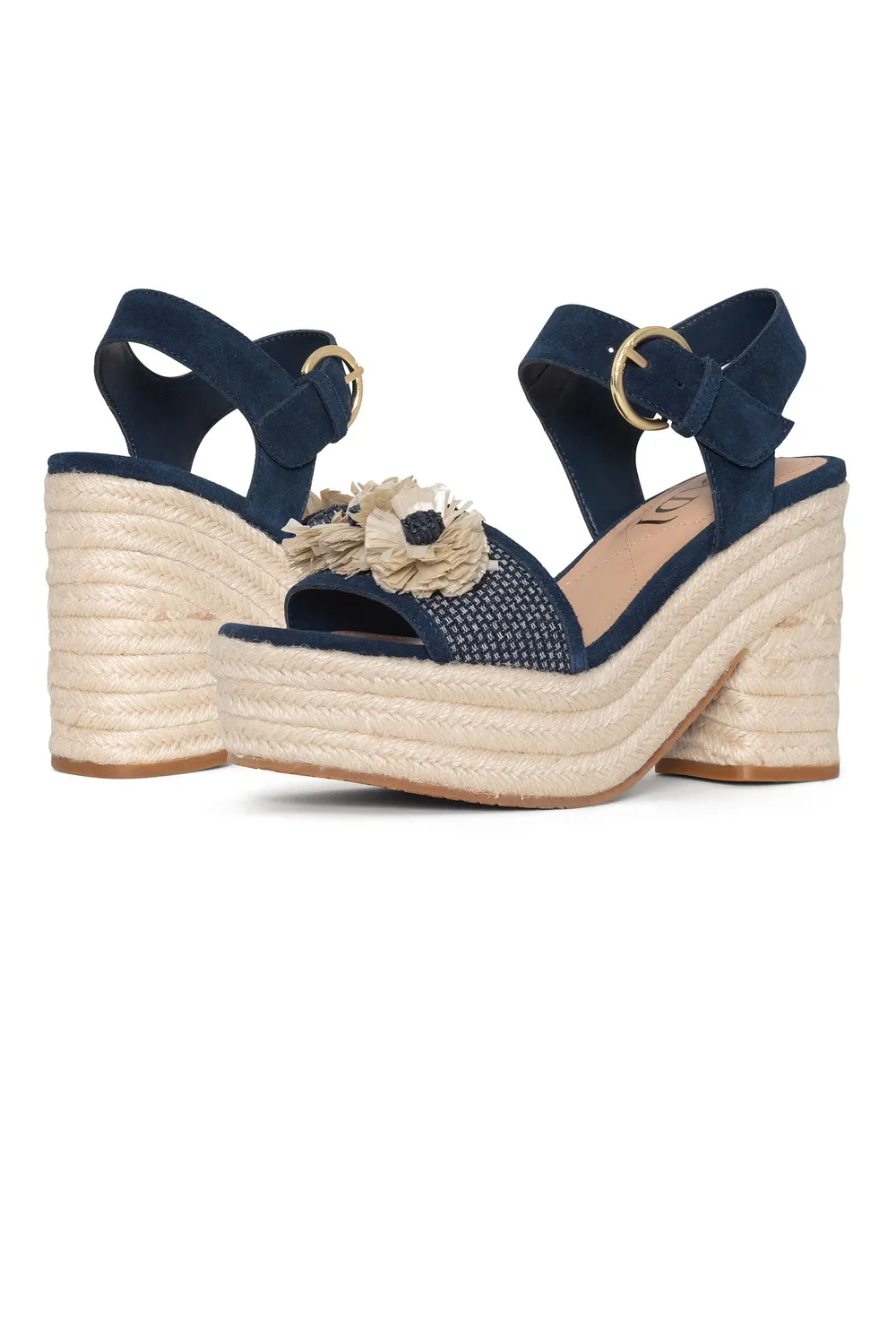 NYDJ Houston Platform Sandalen Indigo Blockabsatz