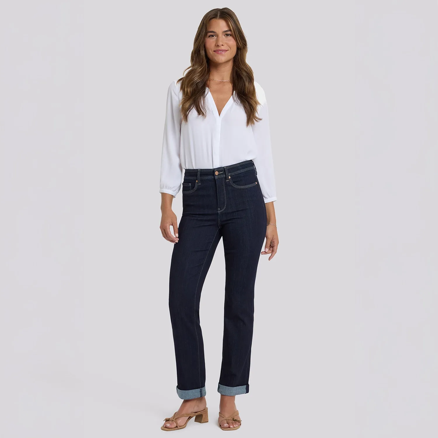 NYDJ Marilyn Straight Jeans Morning Tides Indigo