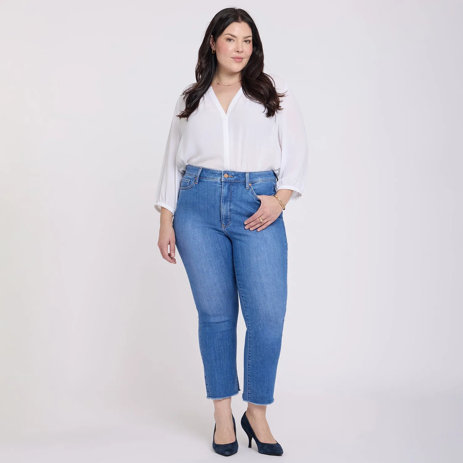 NYDJ Billie Mini Bootcut Ankle Jeans Blue Paradise Plus