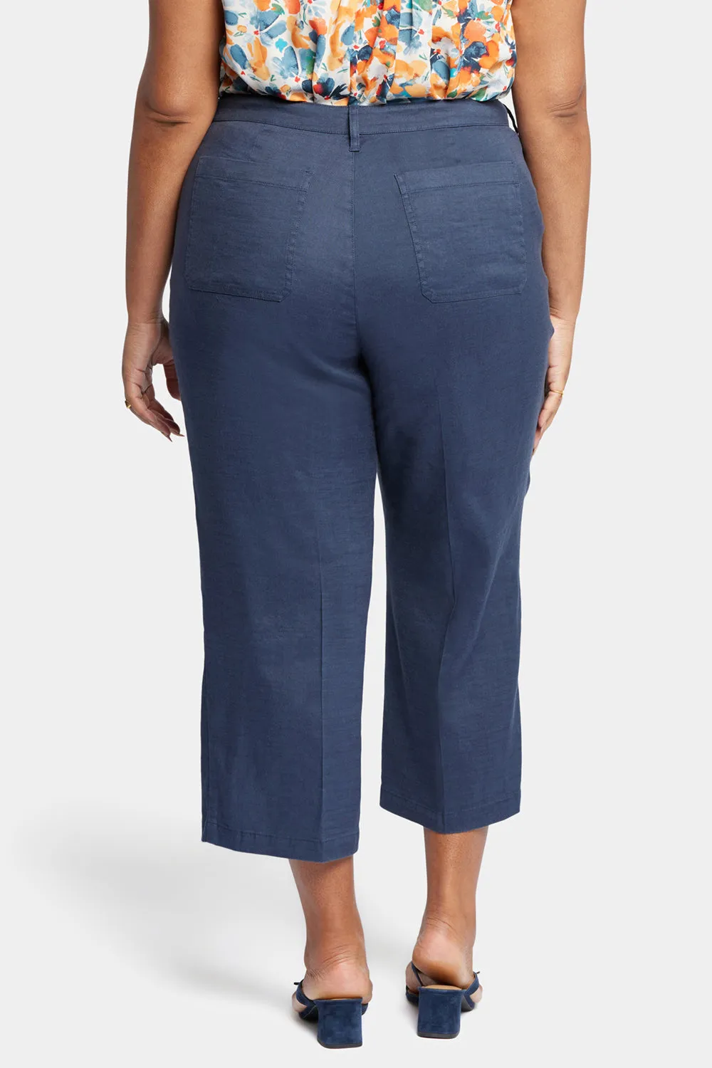 NYDJ Wide Leg Cargo Capri Hose Oxford Navy Plus Size