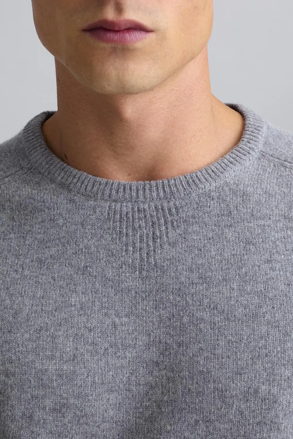 Jeckerson Girocollo Raglan Pullover Herren silbergrau Wolle
