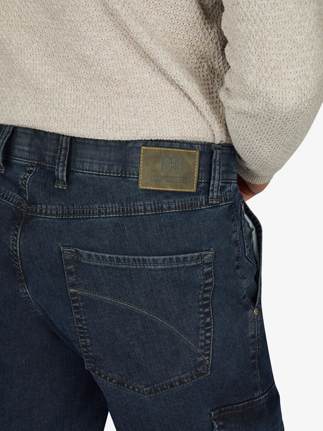Club of Comfort Tango 8012 Cargo Jeans blau High Stretch