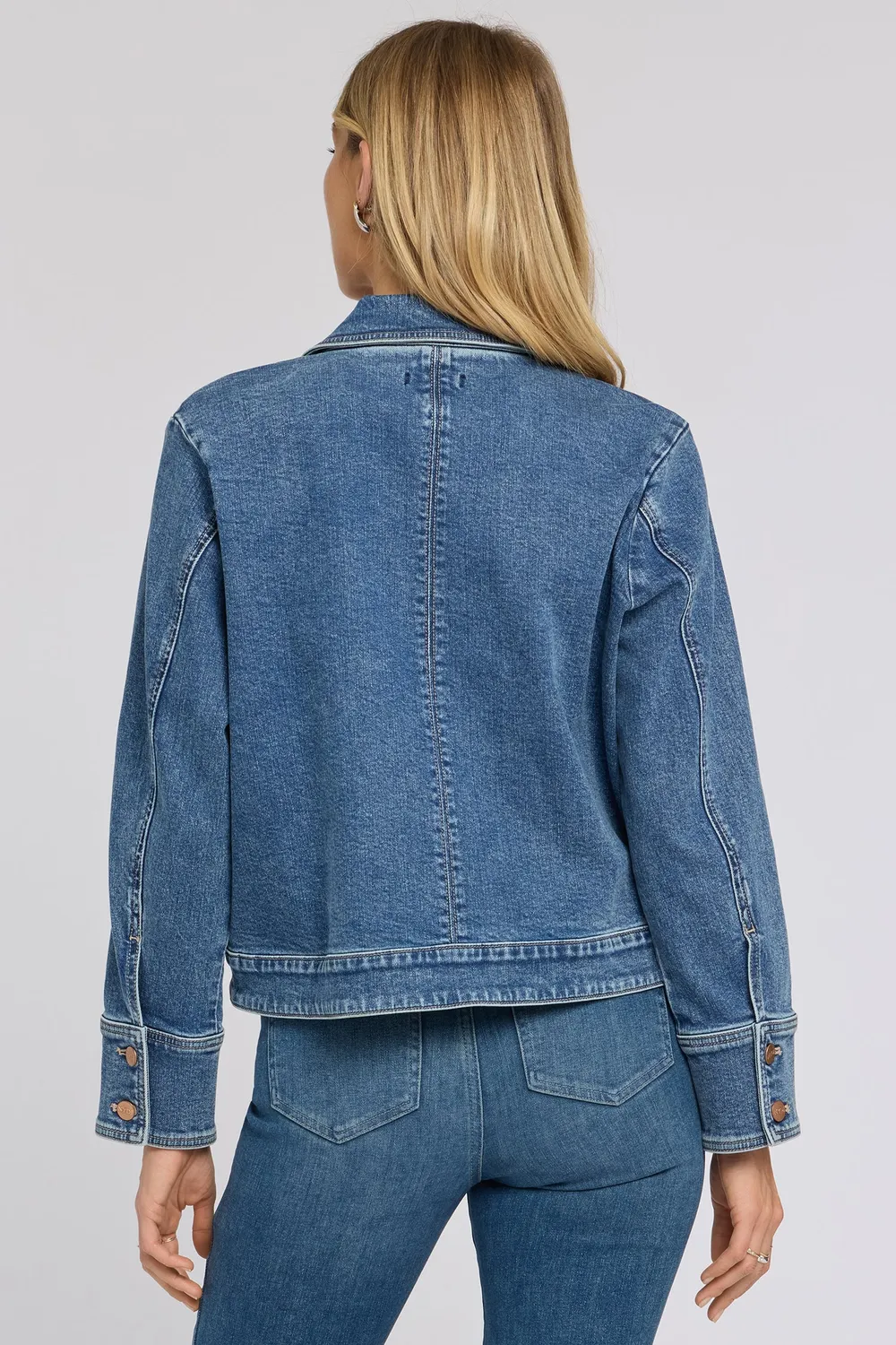 NYDJ Salton Jeansjacke Indigoblau Oversize-Taschen