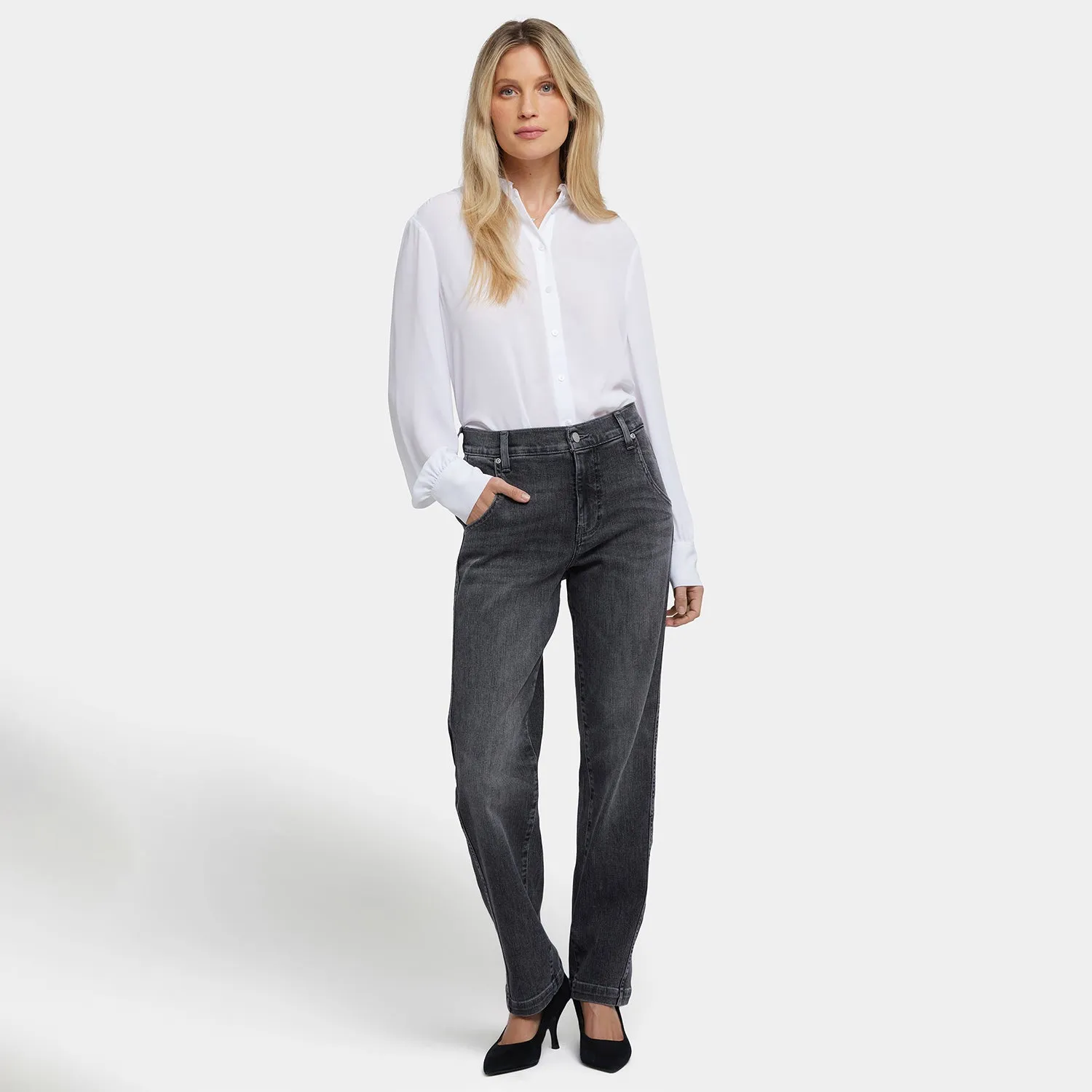 NYDJ Brooke Straight Jeans Vintage Noir locker