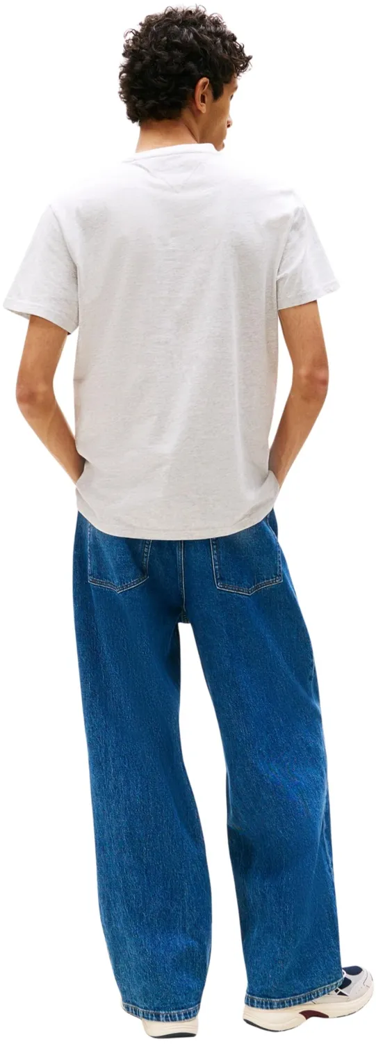 Tommy Jeans Slim T-Shirt Herren Schwarz Rundhals