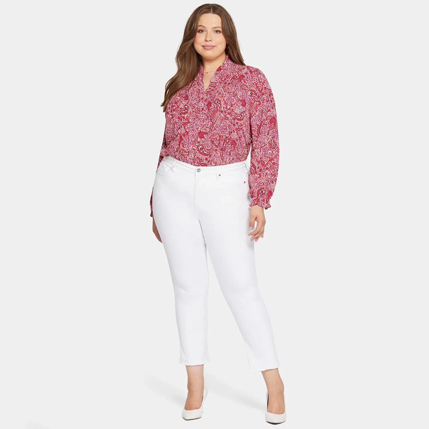 NYDJ Sheri Slim Ankle Jeans Optic White Plus Size