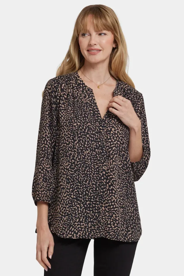 NYDJ Pintuck Bluse Camille le Vie gemustert