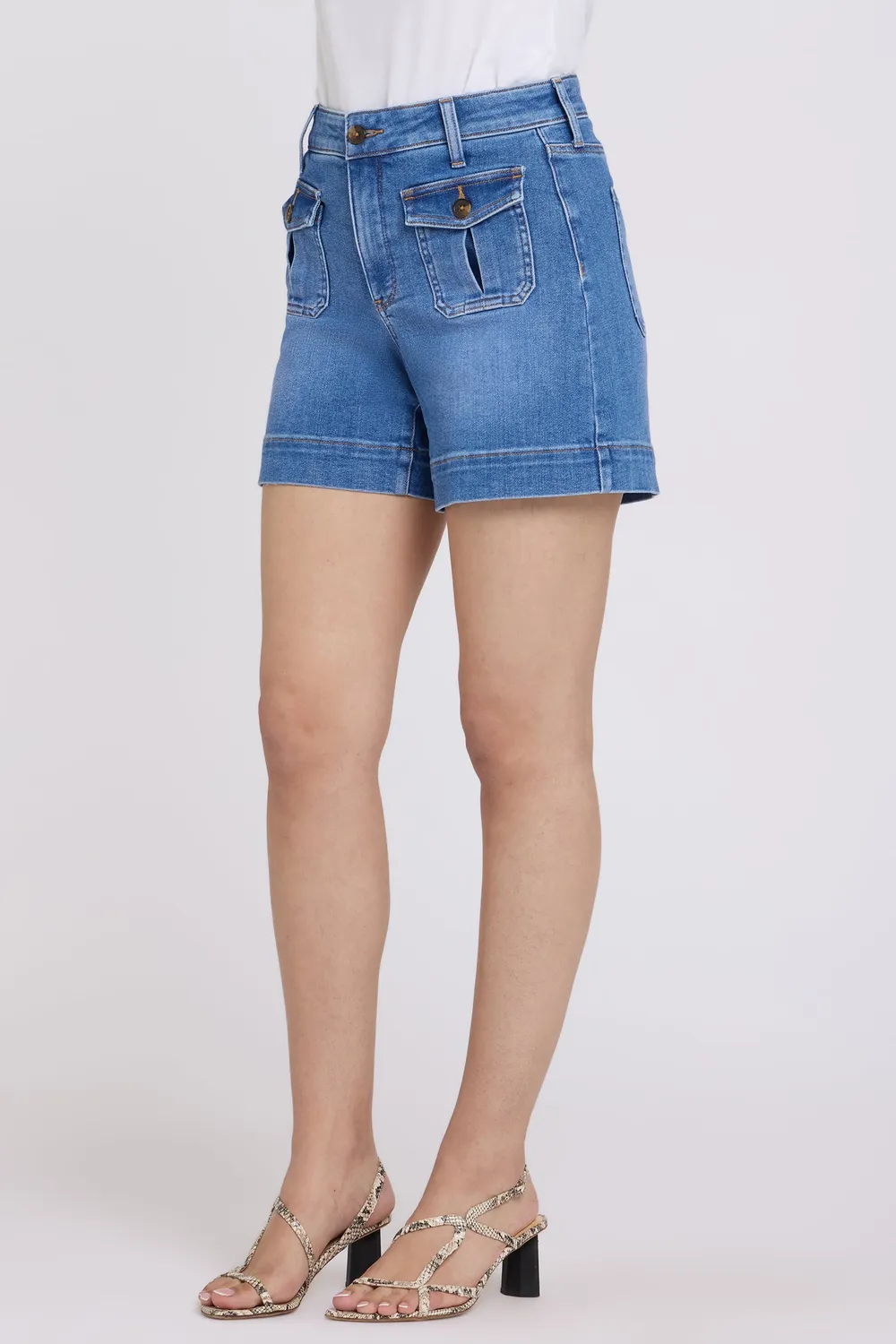 NYDJ Berkyn Relaxed Shorts Blue Paradise