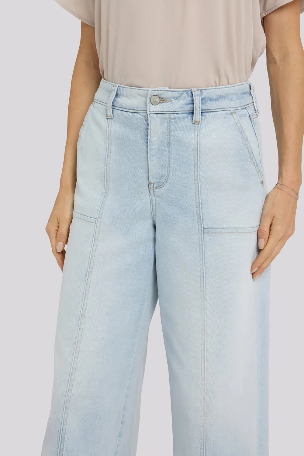 NYDJ Simone Desert Shoreline Jeans Wide Leg Hellblau