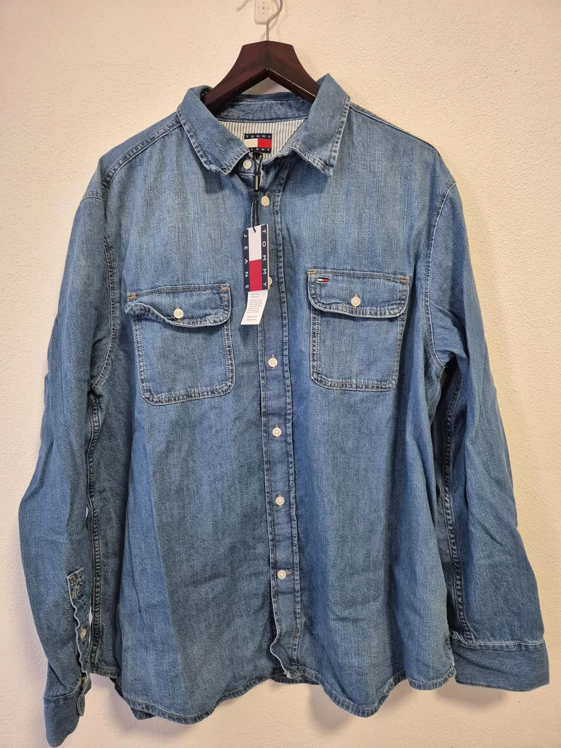 Tommy Jeans Relaxed Denim Shirt EXT Dm0dm23028 Jeanshemd L