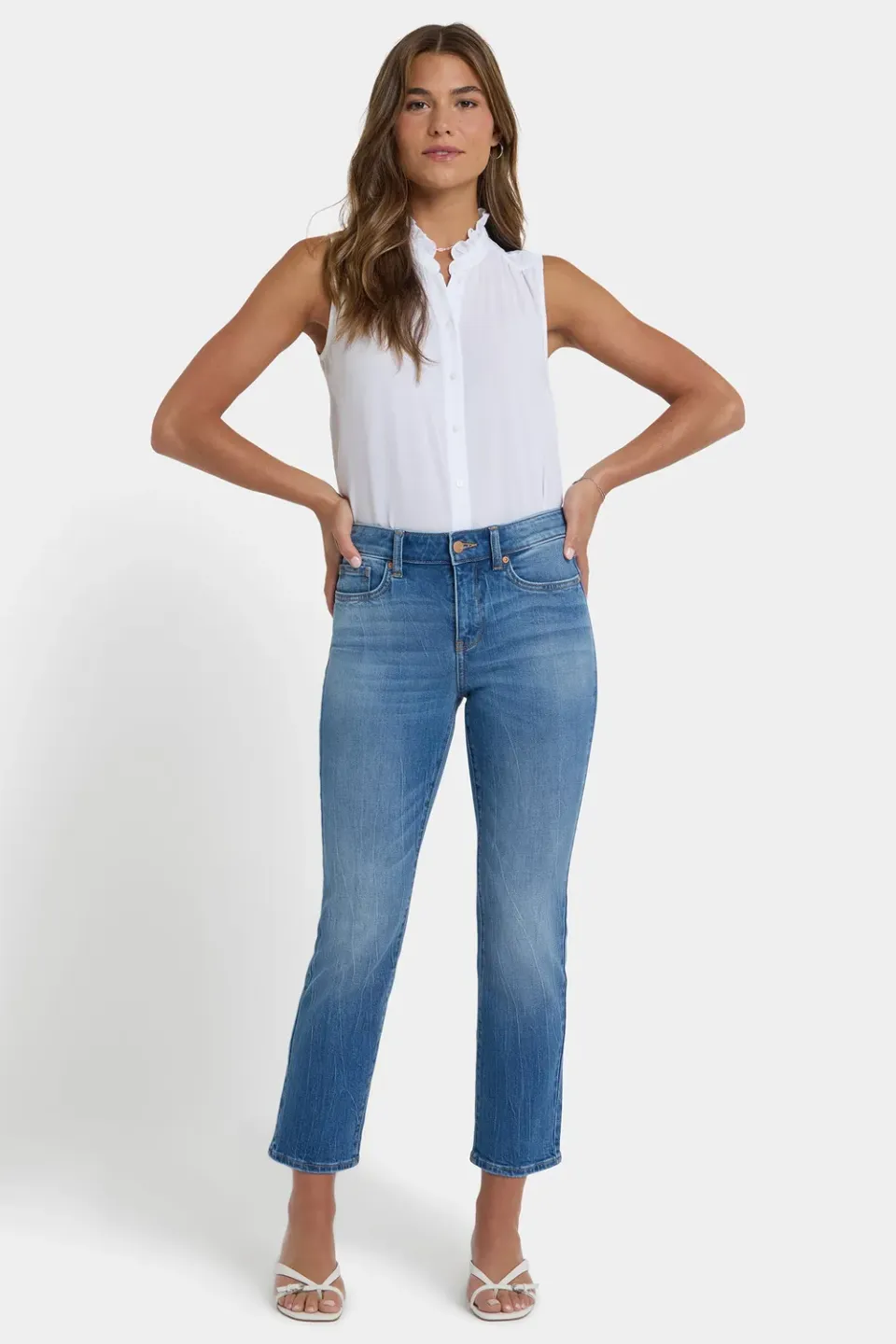 NYDJ Marilyn Straight Ankle Jeans Pacifica blaue Jeans