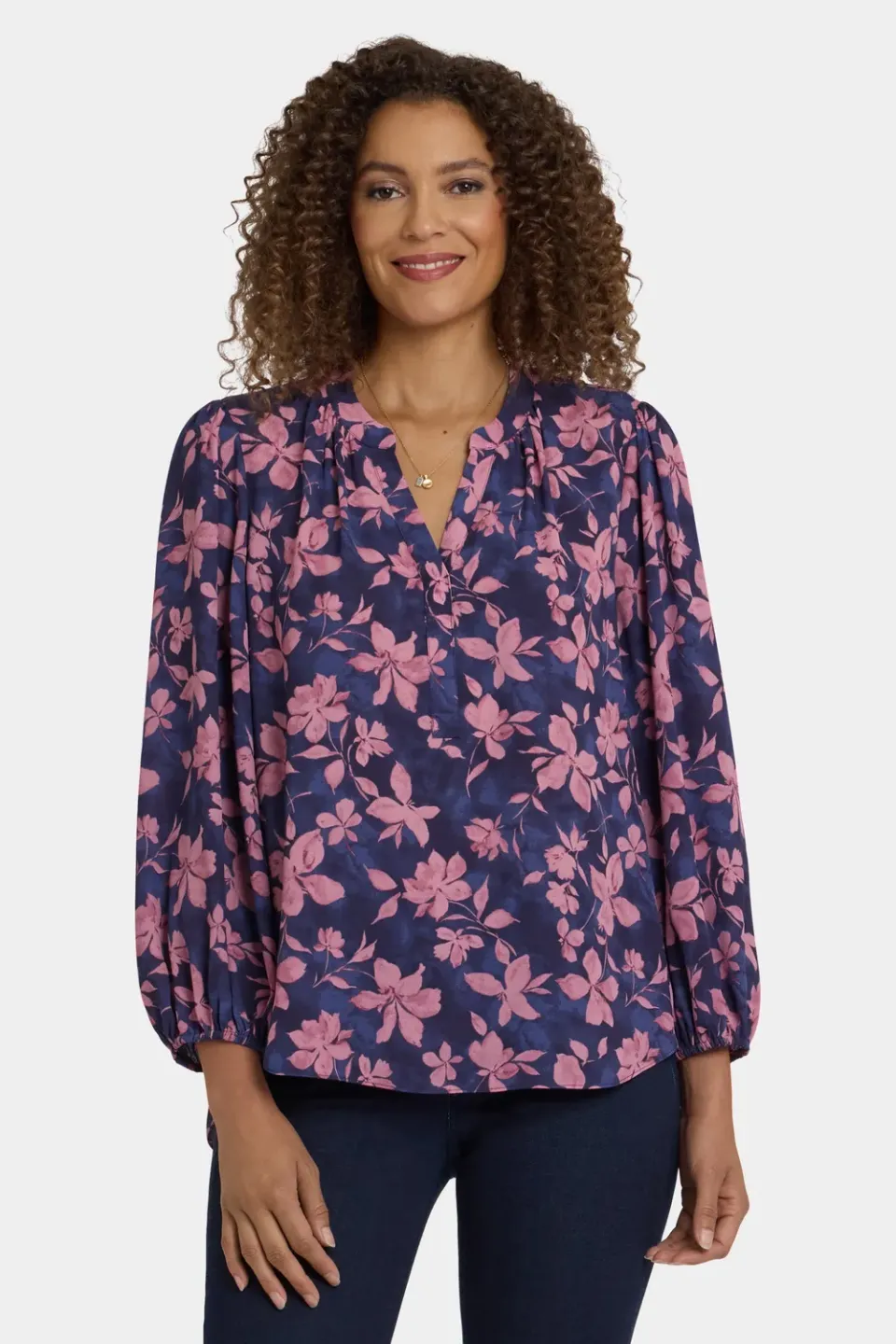 NYDJ Puff Popover Top Felicita Bluse Gr. L