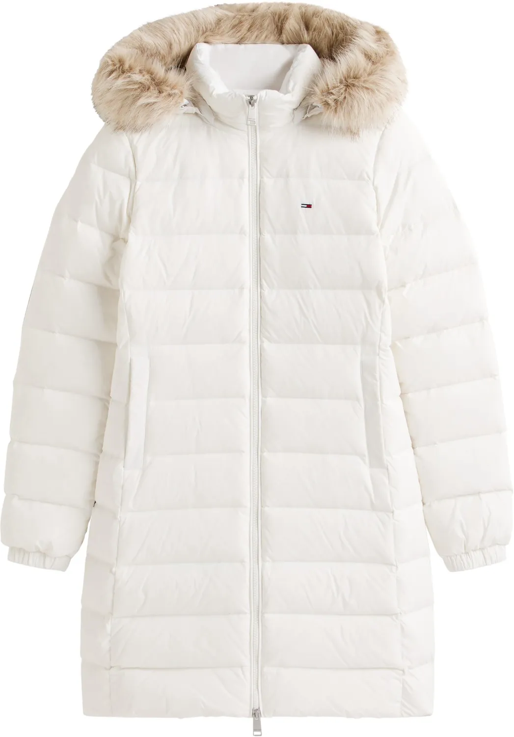Tommy Jeans Essential Daunenmantel Damen Schwarz mit Kapuze