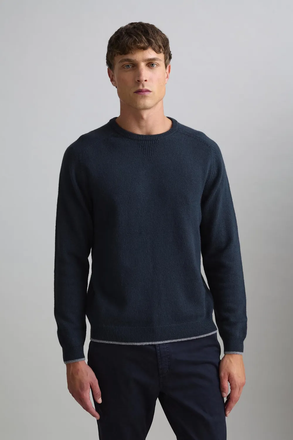 Jeckerson Girocollo Raglan Pullover dunkelgrün Wollmix