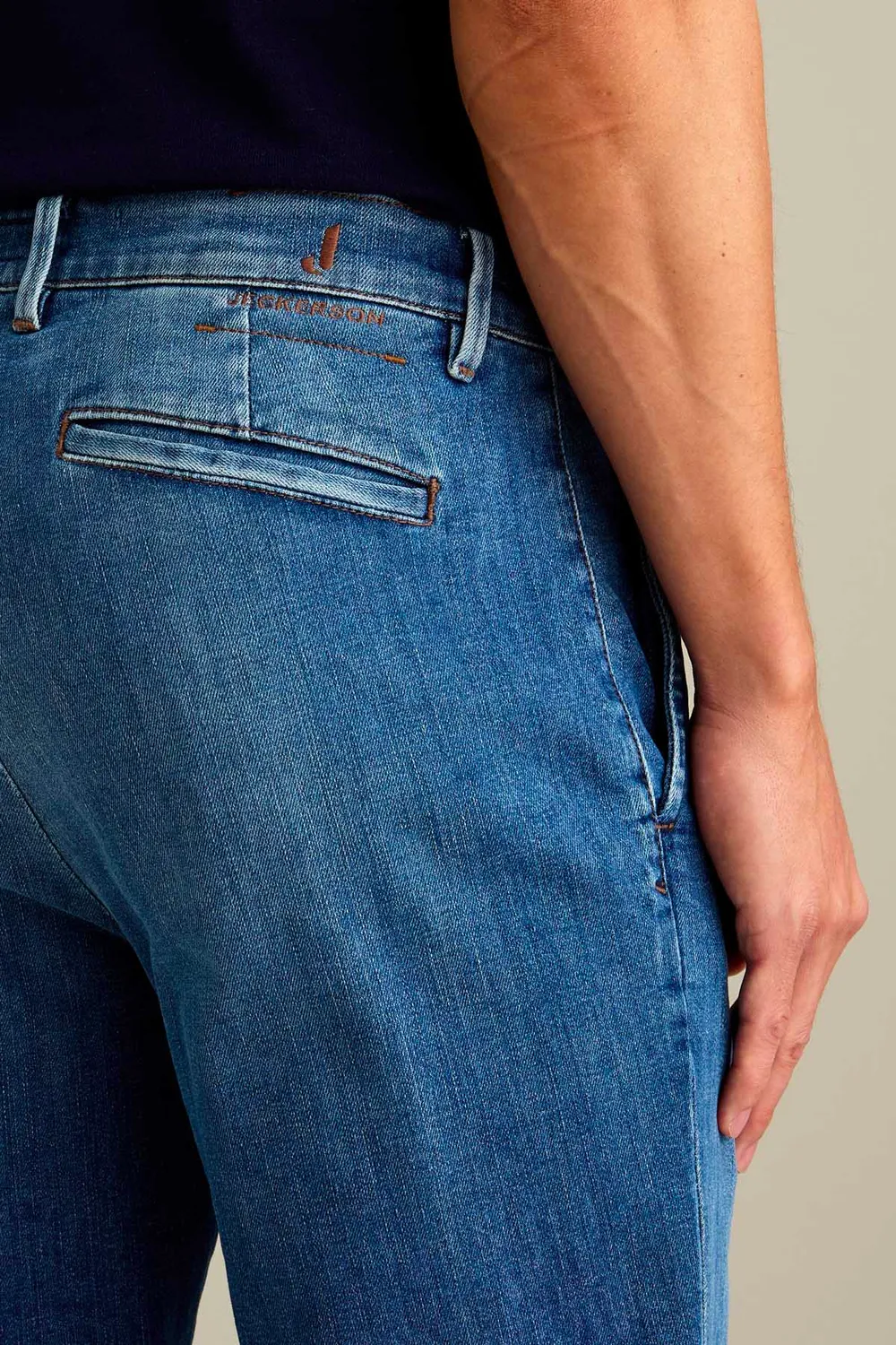 Jeckerson Jack Jeans Slim Fit Mittelblau Stretch Chino