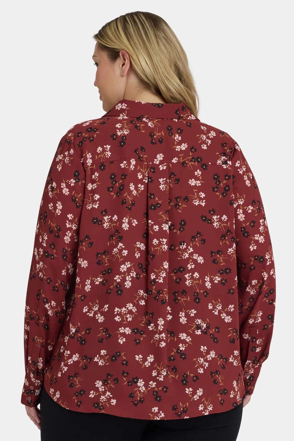 NYDJ Tuxedo Bluse Plus Bienvenue Rotblumig