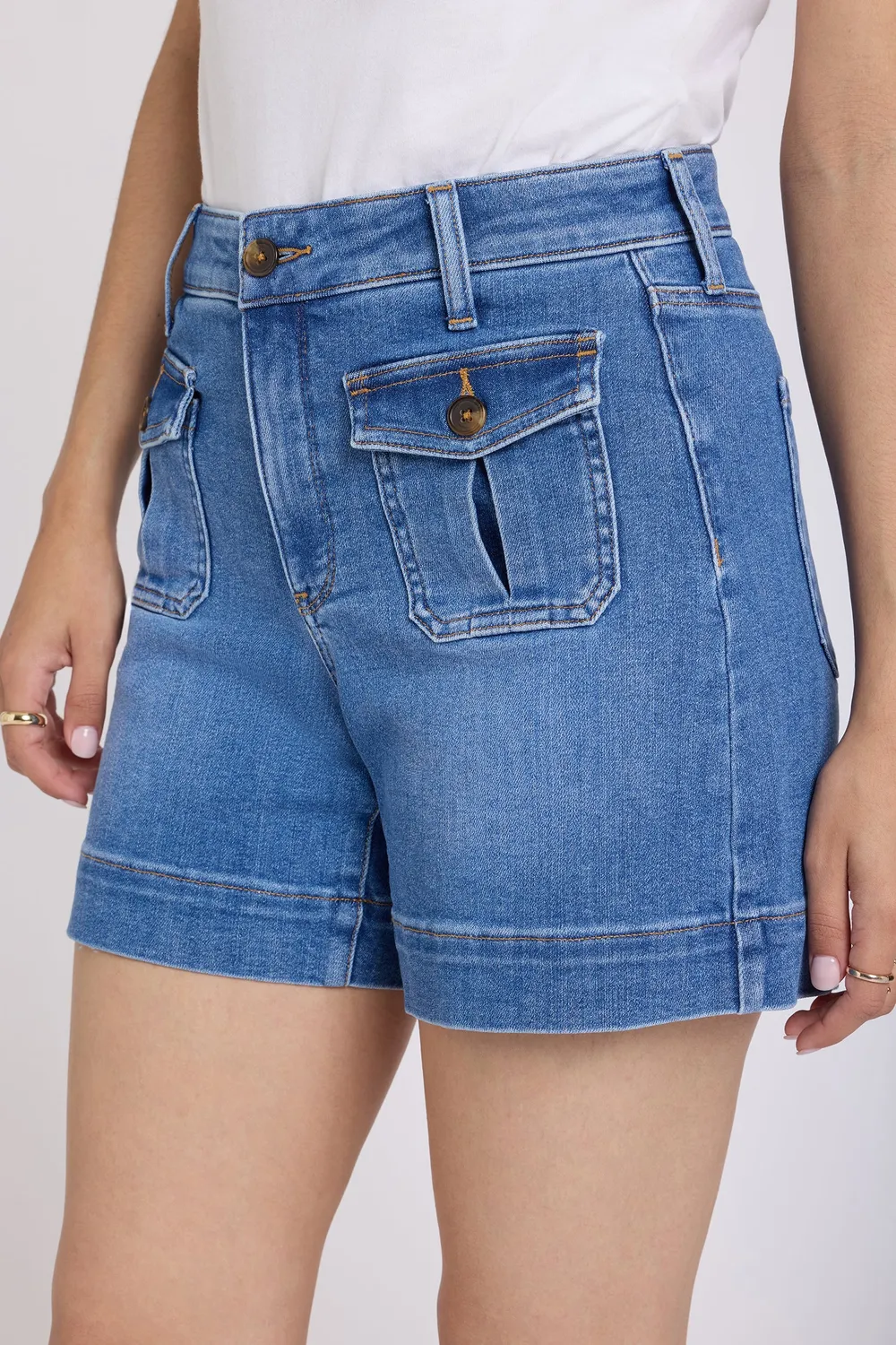 NYDJ Berkyn Relaxed Shorts Blue Paradise