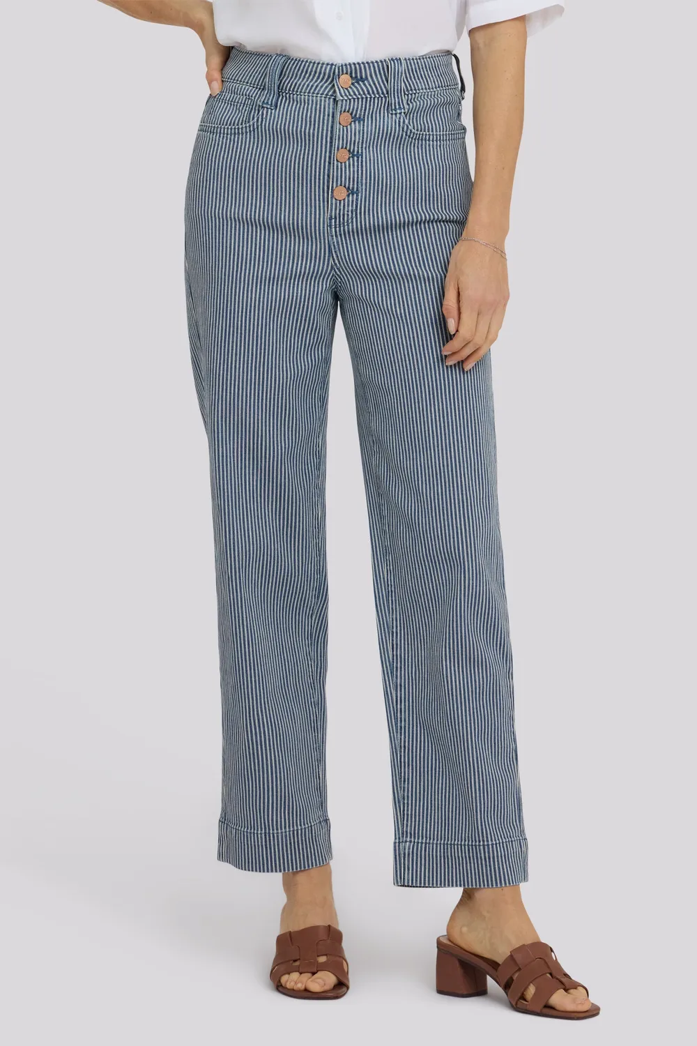 NYDJ Kasey Stovepipe Ankle Jeans Malaga Stripe