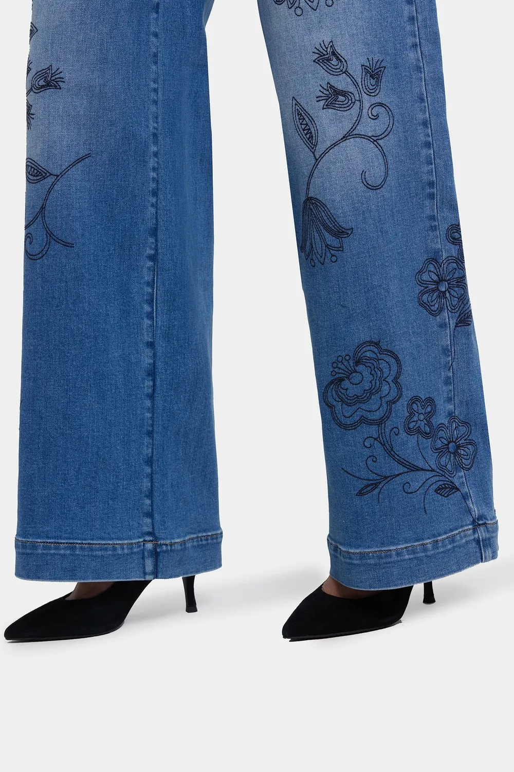 NYDJ Teresa Wide Leg Jeans Water Canyon Stickerei