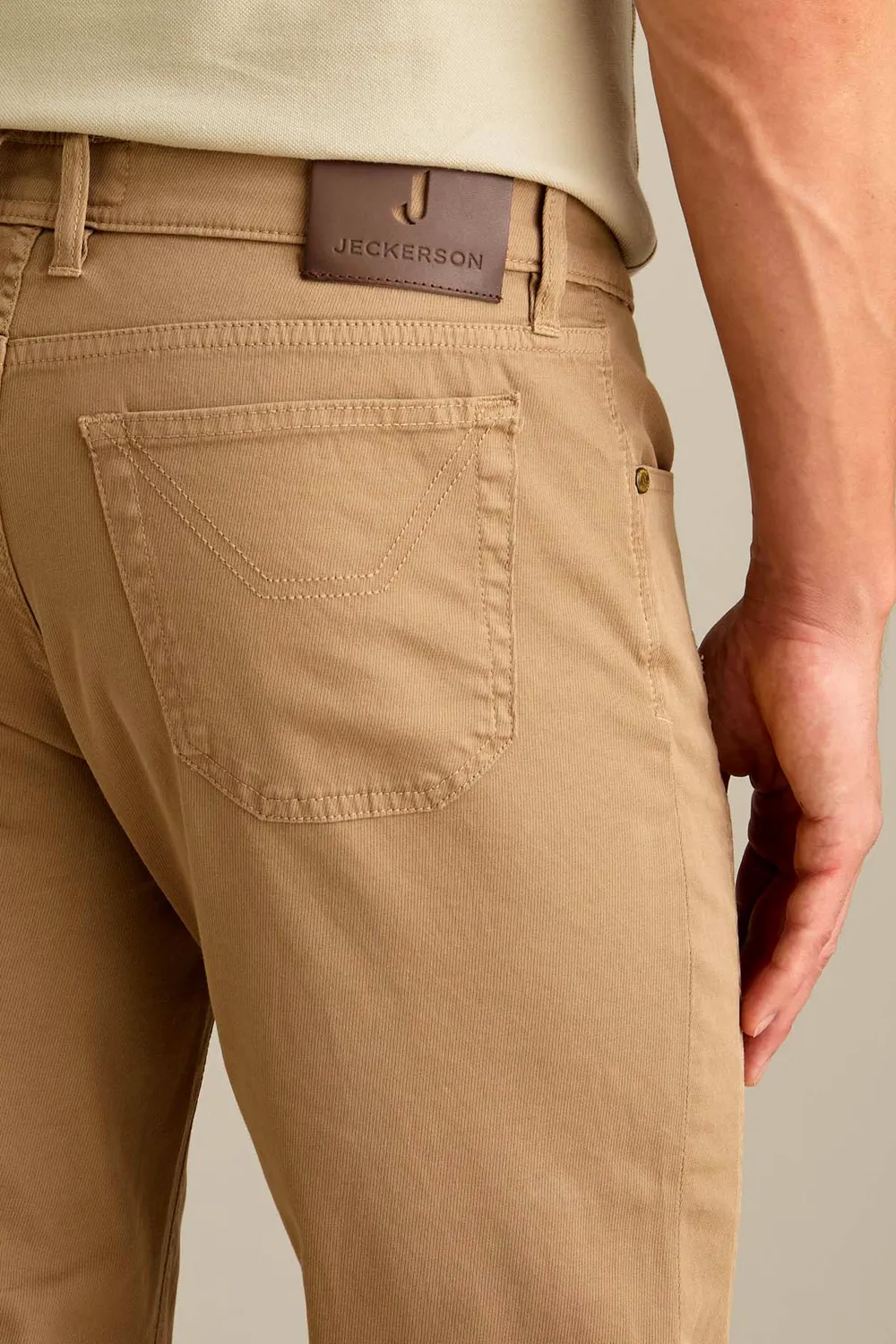 Jeckerson John Slim Fit Hose Herren beige Tricotina