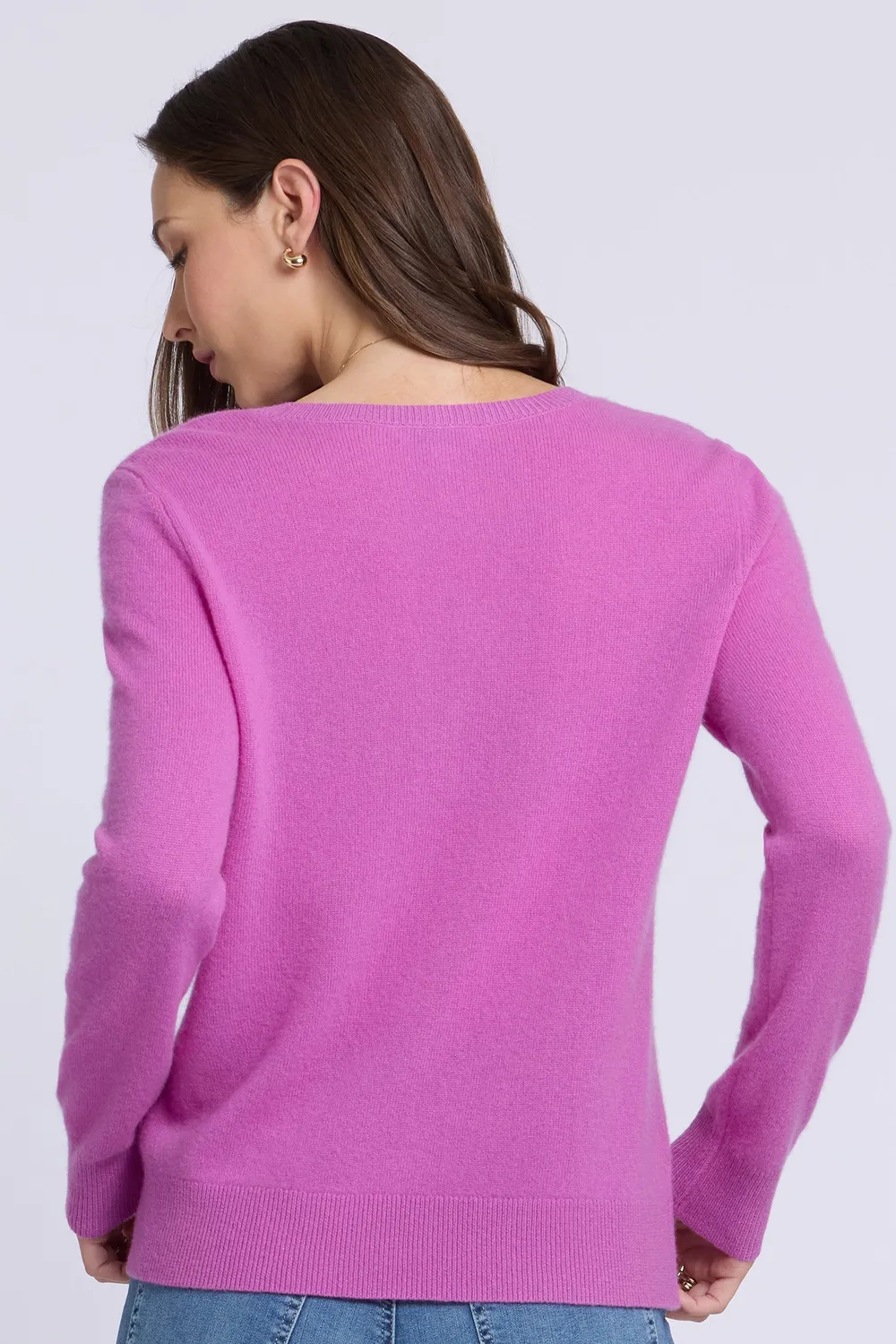 NYDJ Cashmere Essential Crewneck Pullover Dewberry Kaschmir