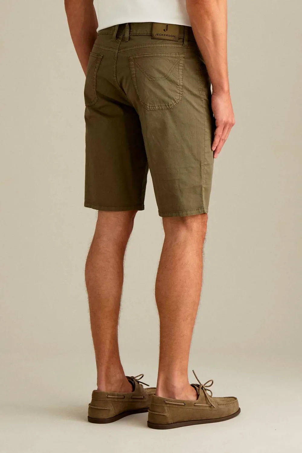 Jeckerson Jo Bermuda Shorts Slim grün Gabardine