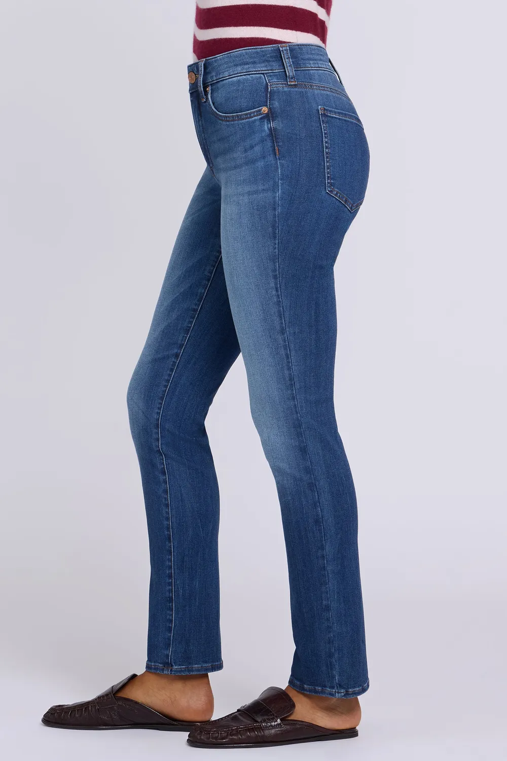 NYDJ Sheri Slim Straight Jeans Elm Petite schmal