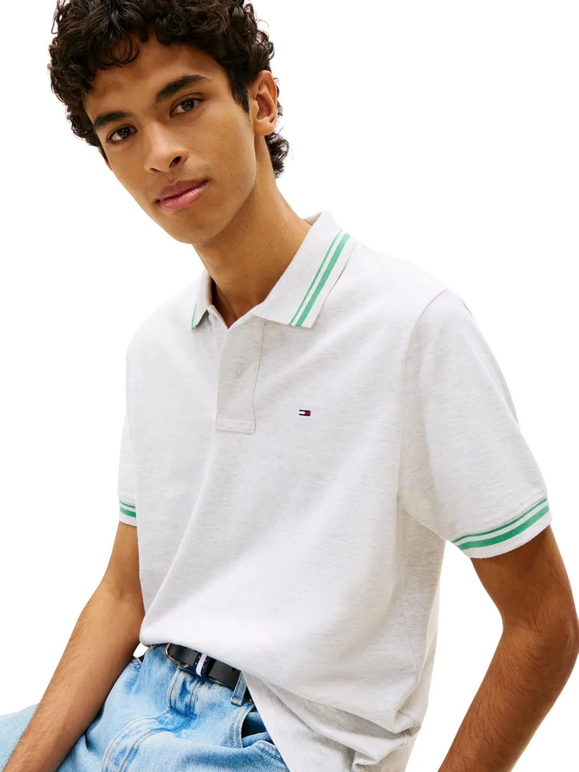 Tommy Jeans TJM Reg Tipped Polo Herren Poloshirt Baumwolle