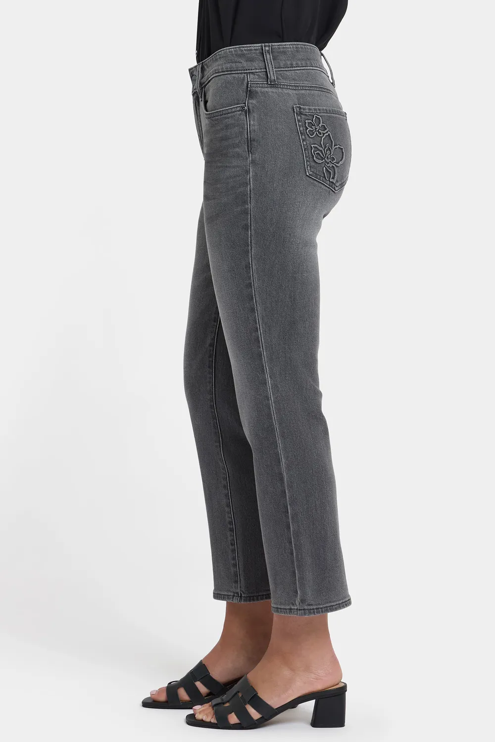NYDJ Marilyn Straight Ankle Jeans Dusty Ash Grau