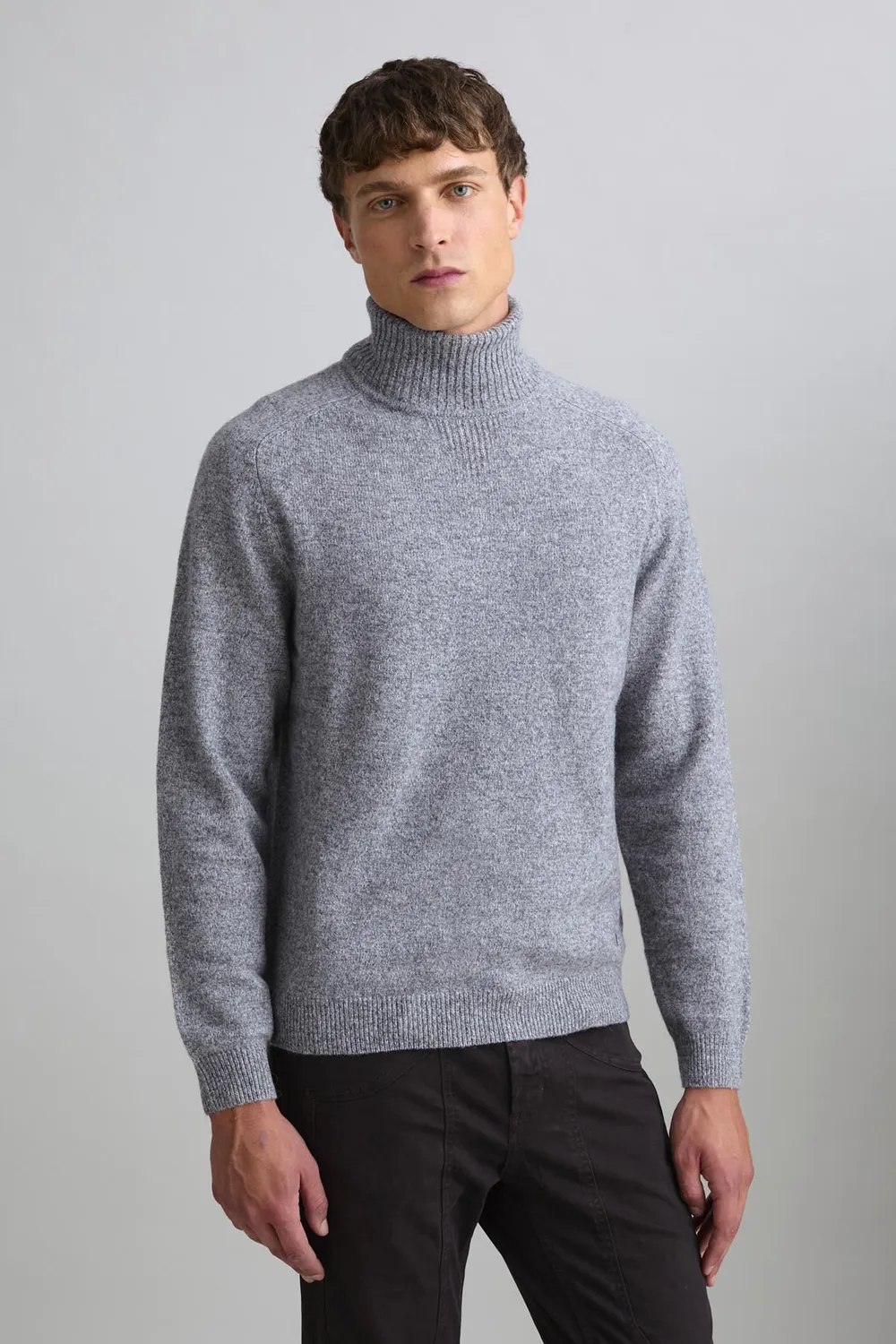 Jeckerson Dolcevita Wollpullover Grau Melange