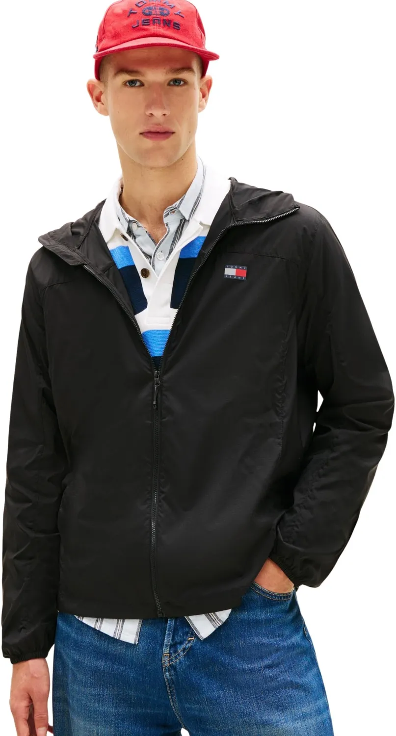 Tommy Jeans Windbreaker Jacke Schwarz L leicht