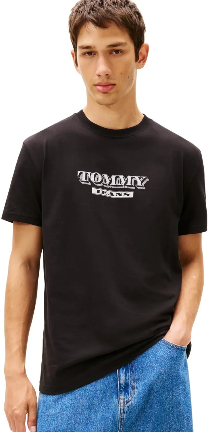 Tommy Jeans Herren T-Shirt XXL Schwarz Kurzarm