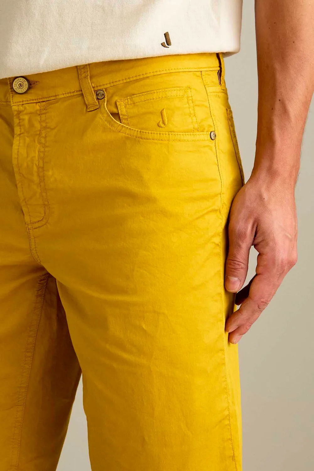 Jeckerson Jo Bermuda Goldgelb Slim Fit Gabardine