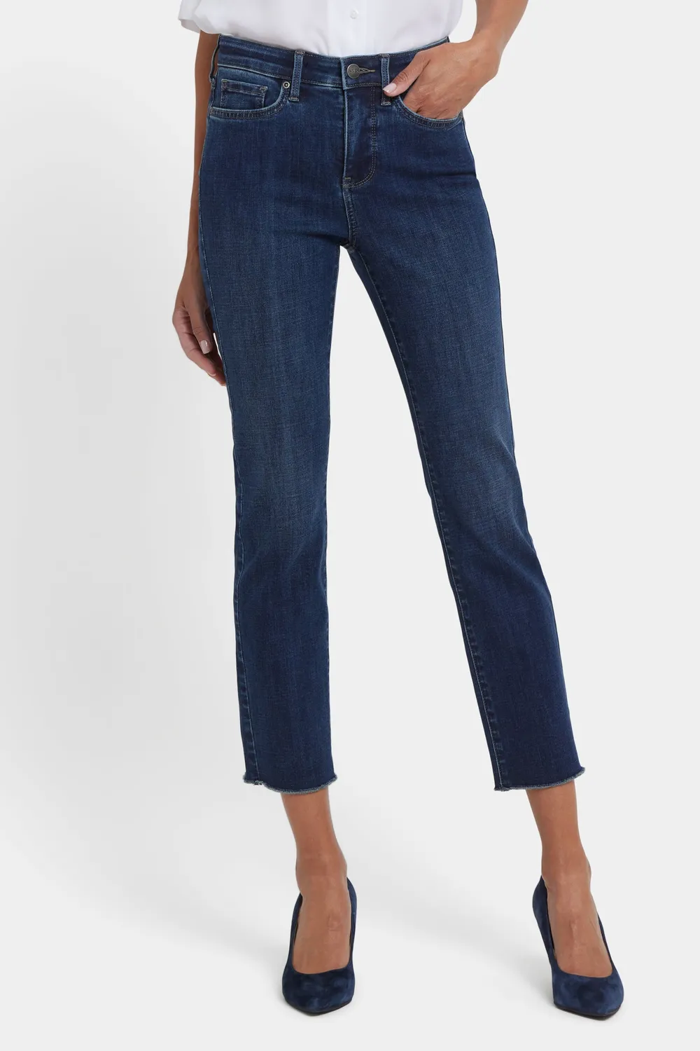 NYDJ Sheri Slim Ankle Jeans Louvre Sapphire Fransen