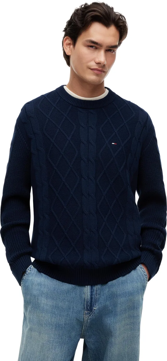 Tommy Jeans TJM Cable Knit DM0DM23405 Pullover Herren