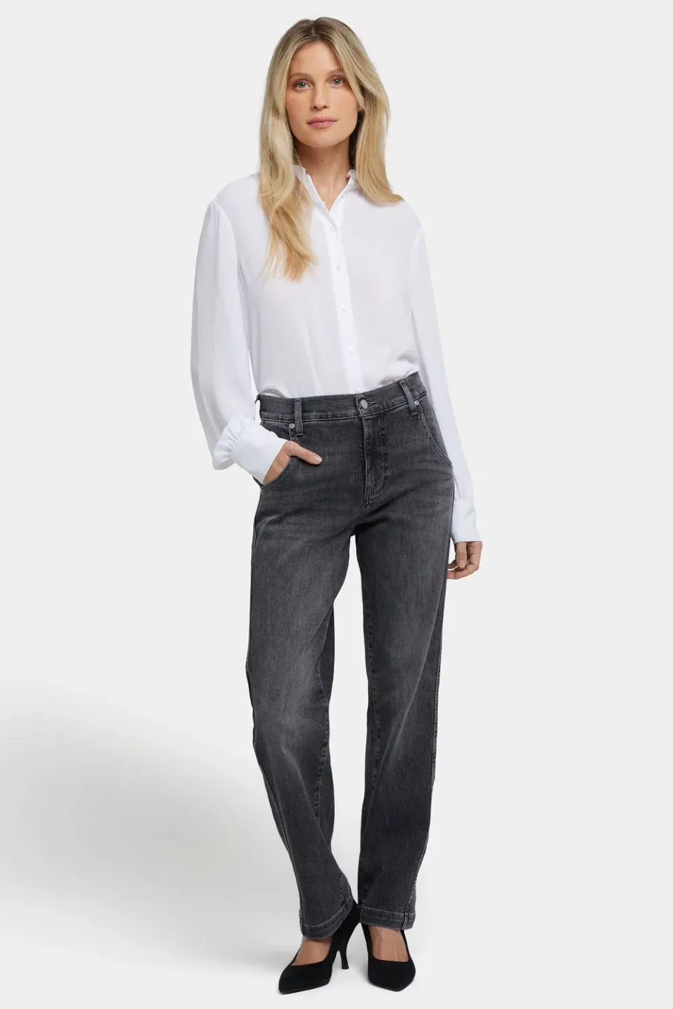 NYDJ Brooke Straight Jeans Vintage Noir locker