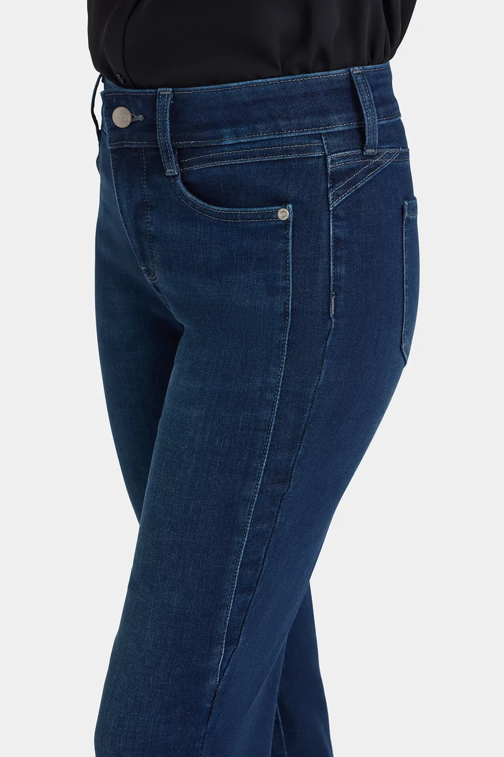 NYDJ Marilyn Straight Jeans Blackened Blue Dunkelblau