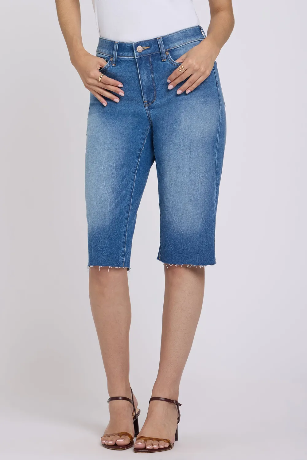 NYDJ Kristie 80s Bermuda Shorts Petite Pacifica Blau