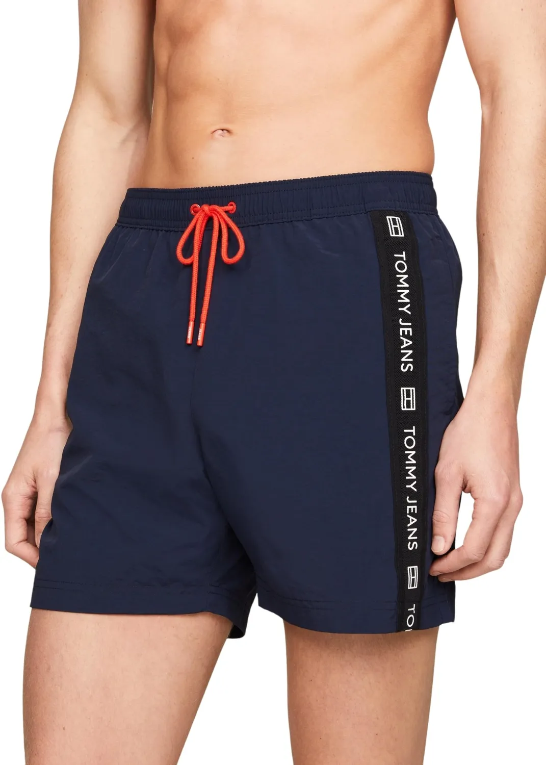 Tommy Jeans Drawstring Badehose Schwarz Polyester