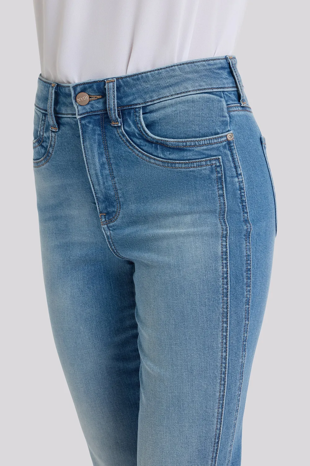 NYDJ Marilyn Straight Ankle Petite Jeans Port Sea blau