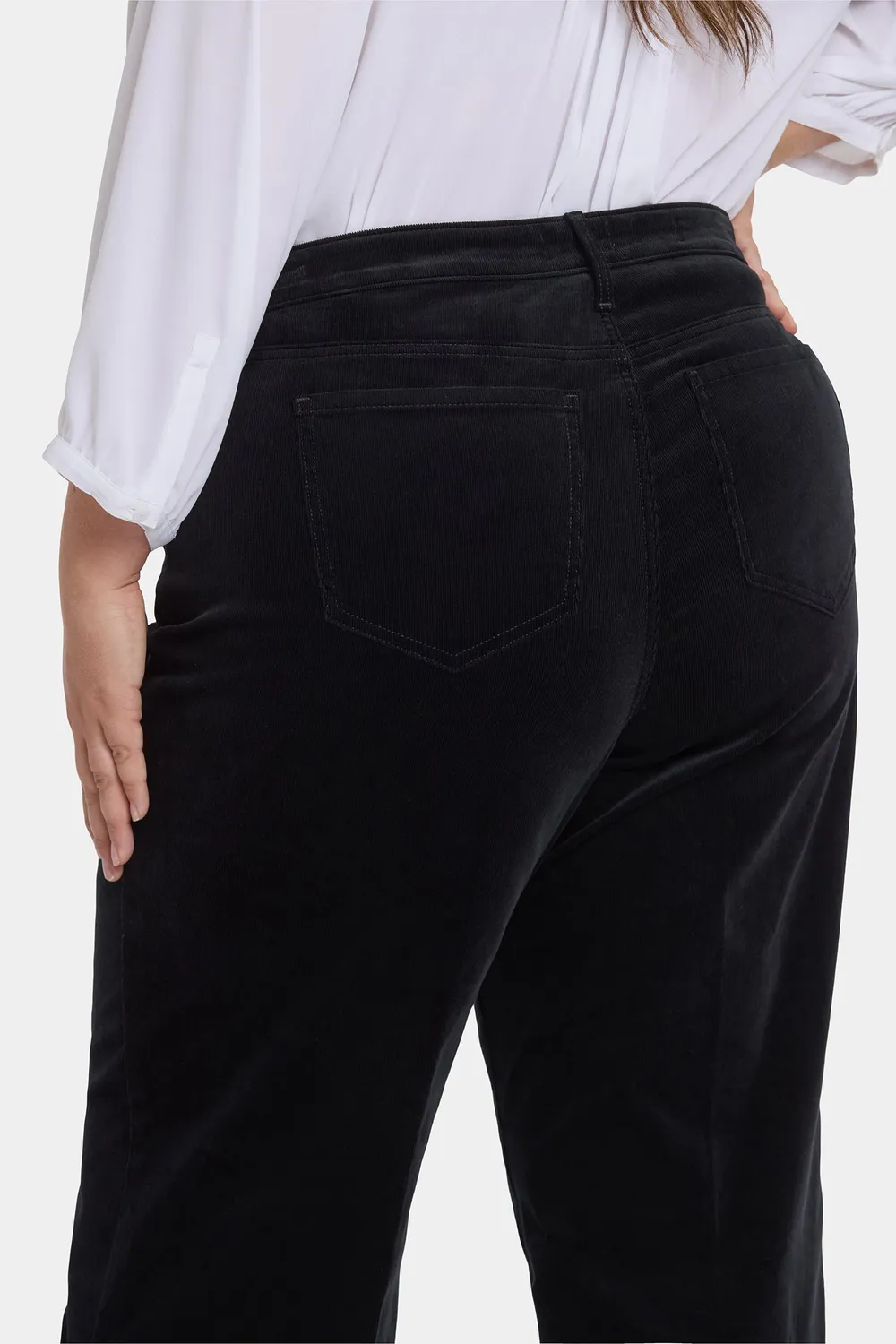 NYDJ Teresa Wide Leg Hose Black Cord Plus