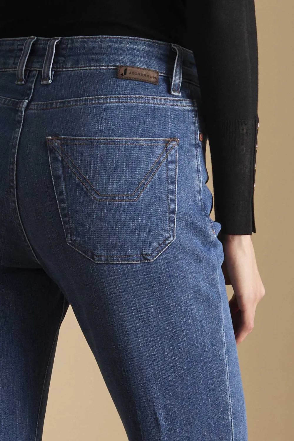 Jeckerson Jennifer Flared Damenjeans Mittelblau