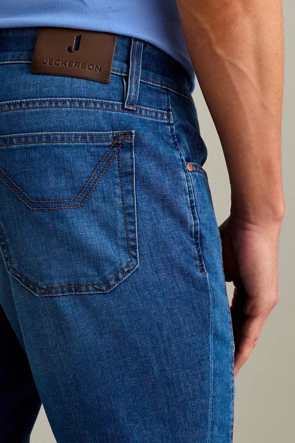 Jeckerson John Slim Fit Jeans Mittelblau Denim