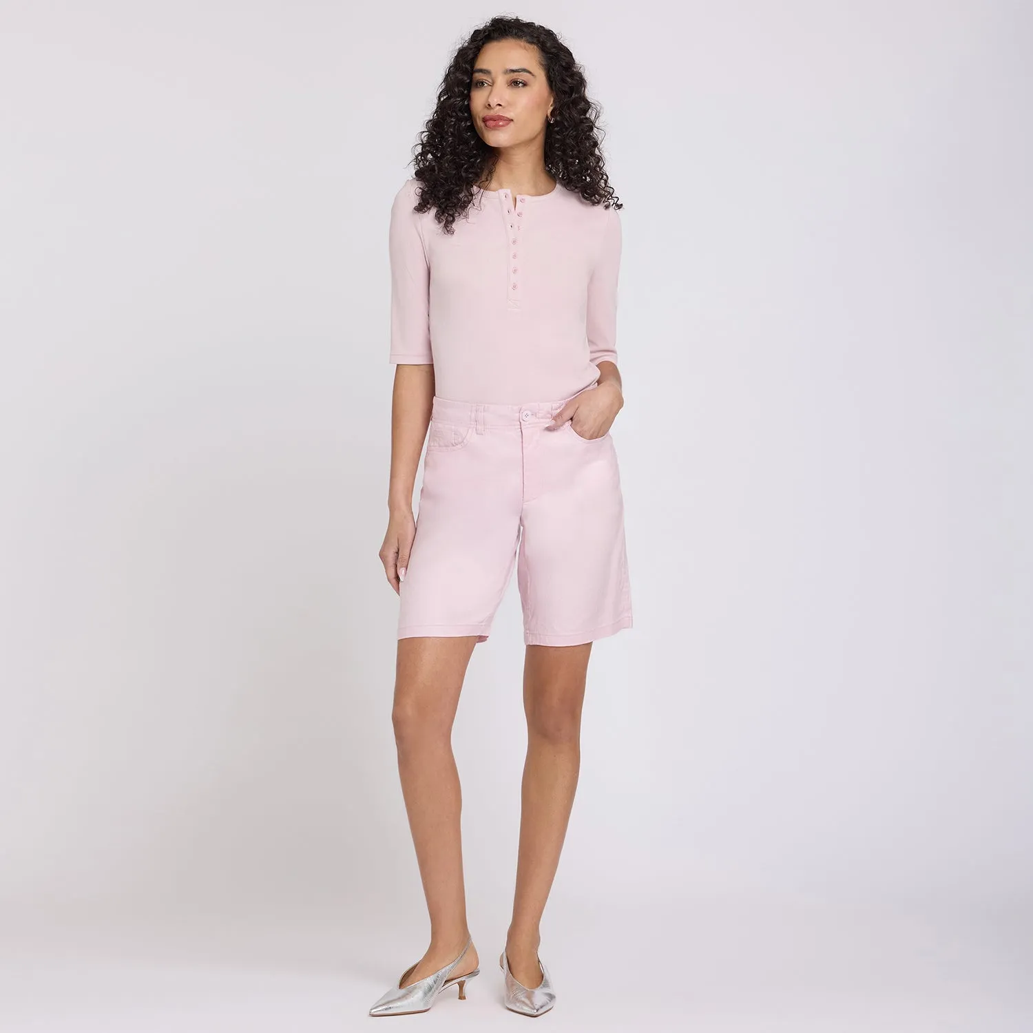 NYDJ 5 Pocket Bermuda Shorts Helllila Leinen