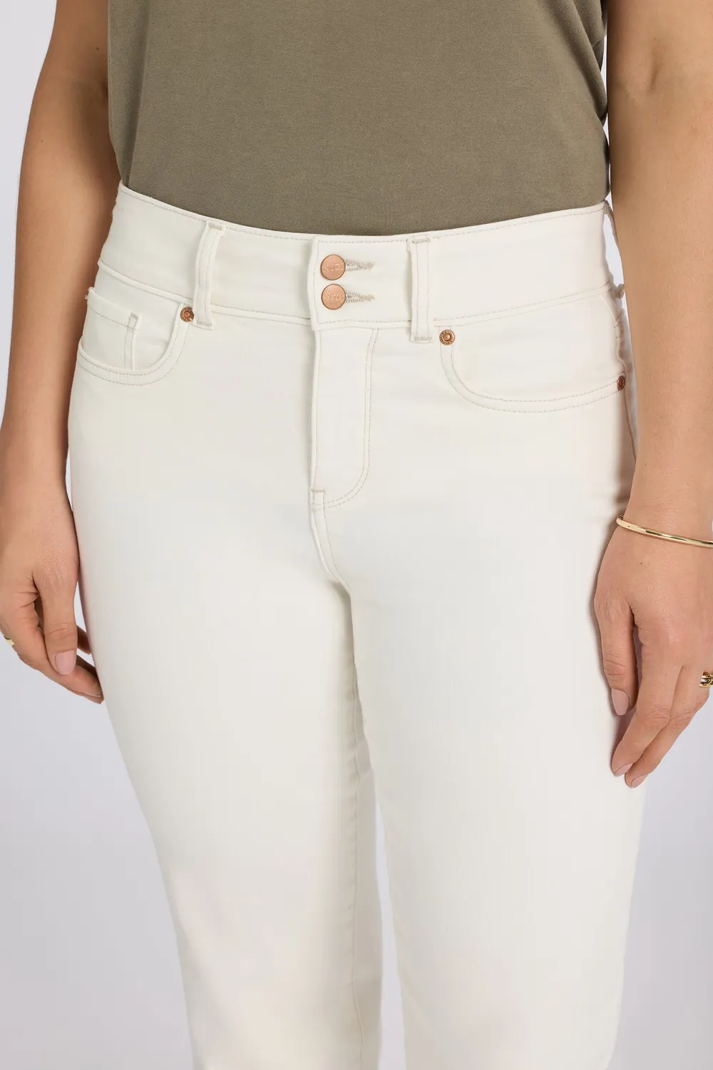 NYDJ Bailey Petite Crop Jeans Vintage White 24
