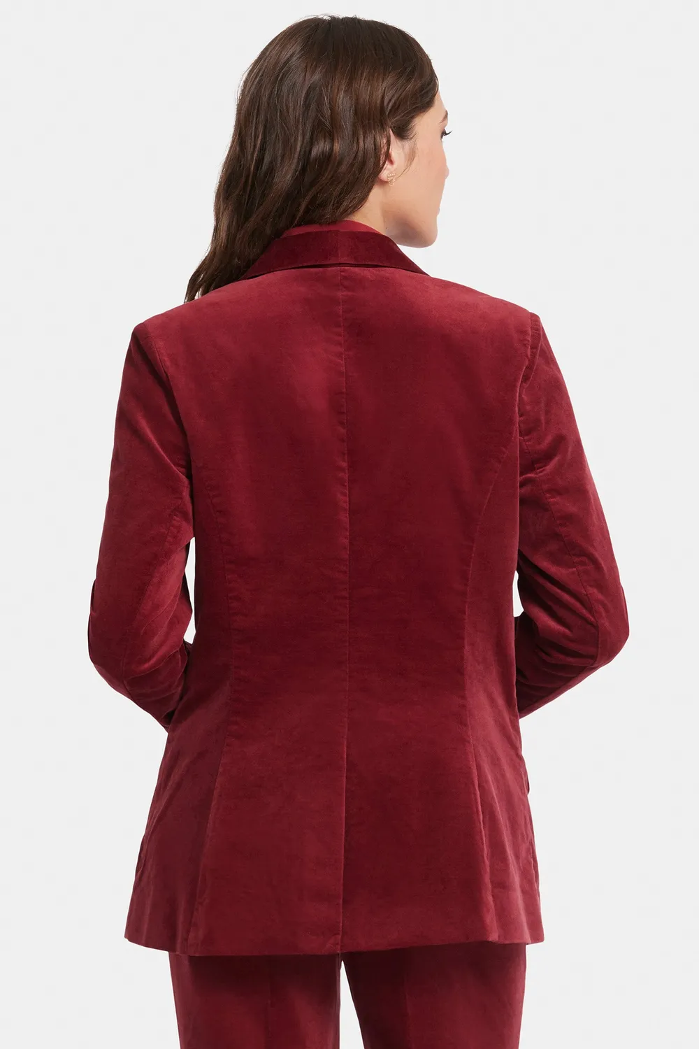 NYDJ Tuxedo Blazer Samtblazer Wild Currant Rot