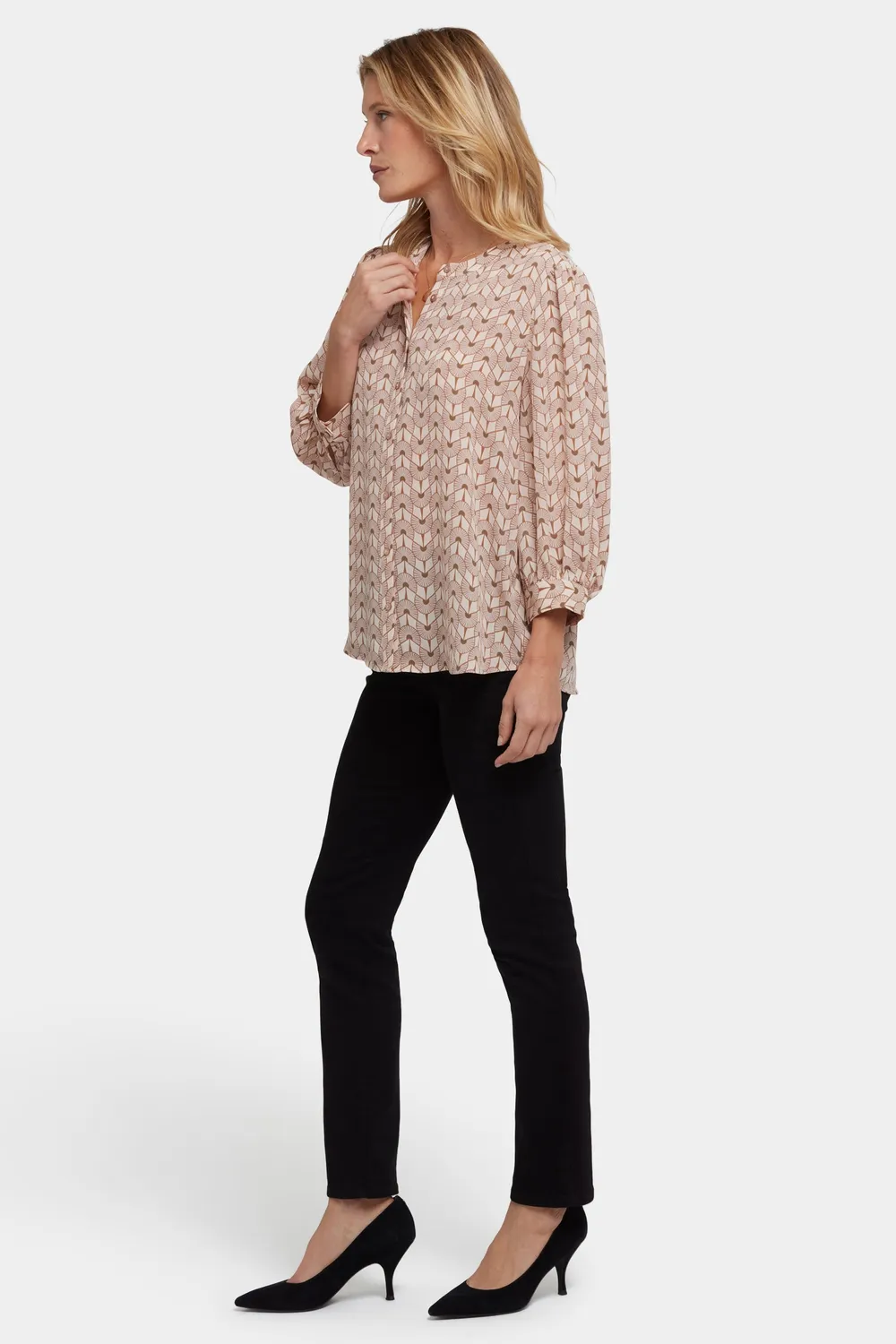 NYDJ Bonnie Bluse Gare de Lyon Georgette 3/4-Arm