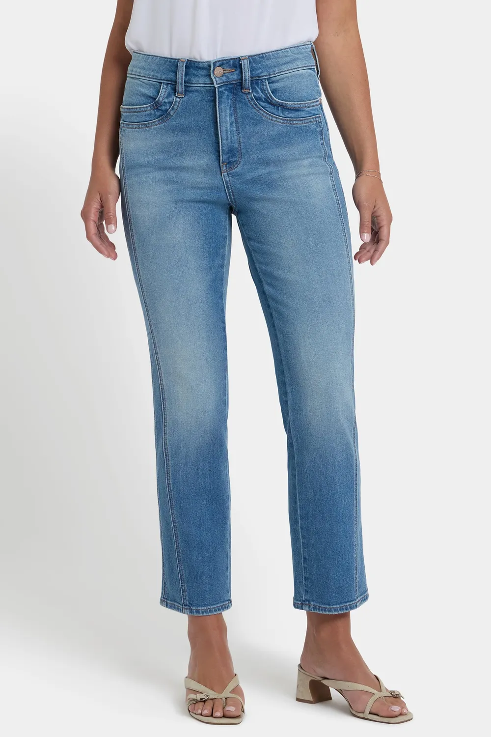 NYDJ Marilyn Straight Ankle Jeans Port Sea High Rise